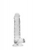 Realistyczny penis na przyssawce dildo clear 18 cm